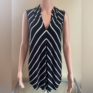 Large Cable and Gauge Black and White Stripped shirt